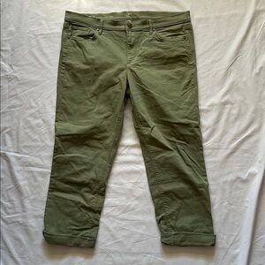 LOFT Womens Size 12 Sage Green Modern Cuffed Crop Pants